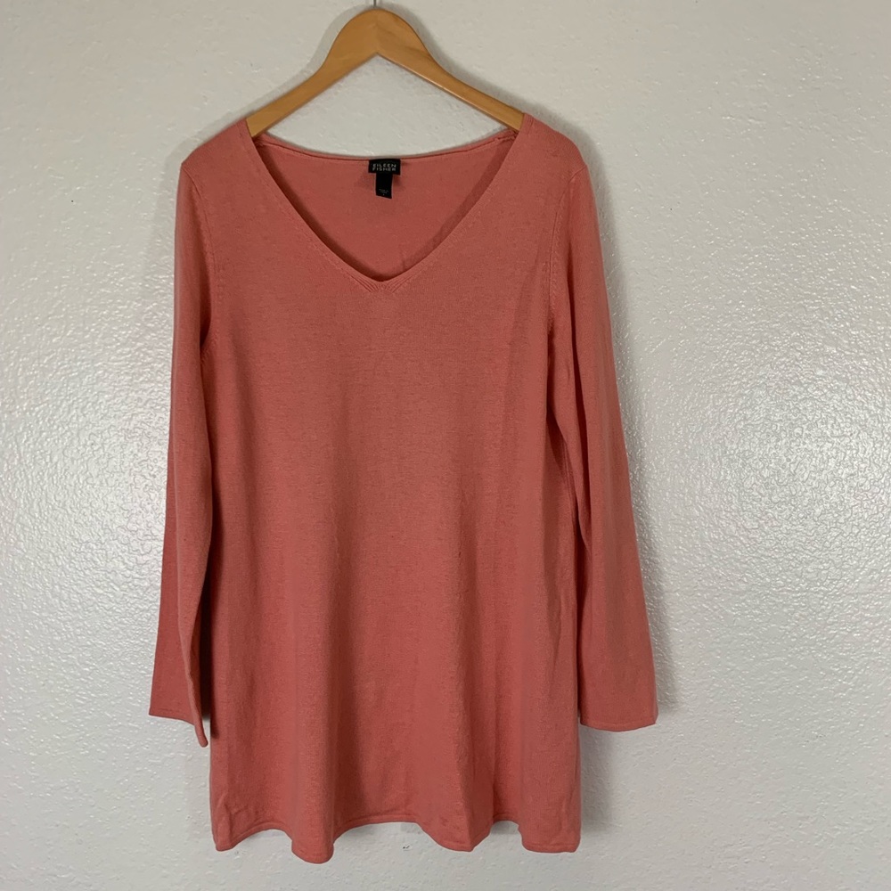 Eileen Fisher | Silk/Cashmere V-Neck Tunic Sweater